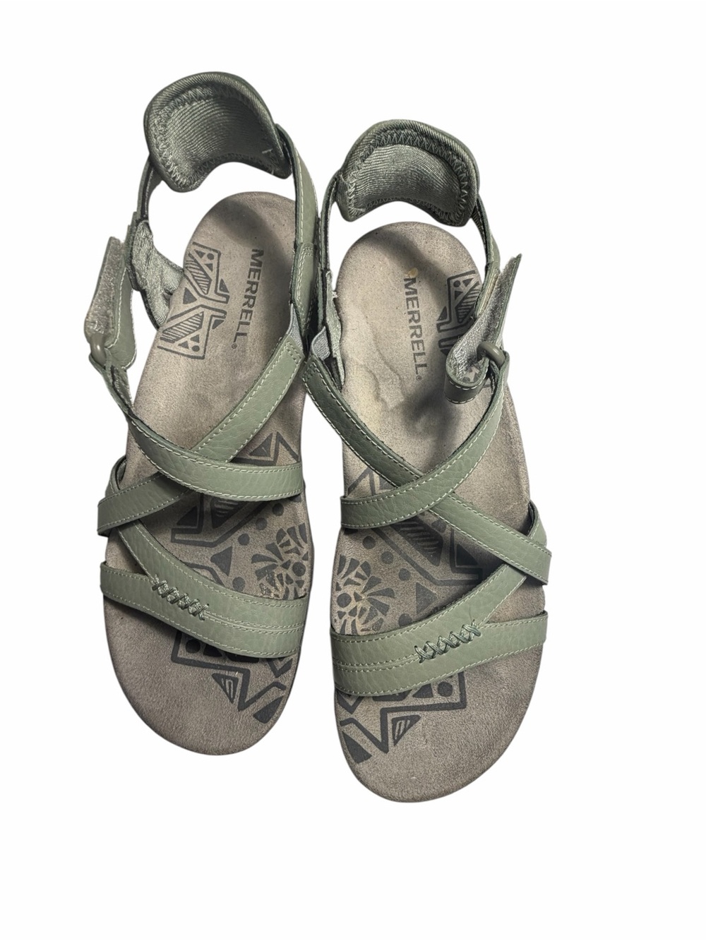 Merrell Blue Dove Green Cross-Strap Casual Sandals Sz 7 - Picture 3 of 13